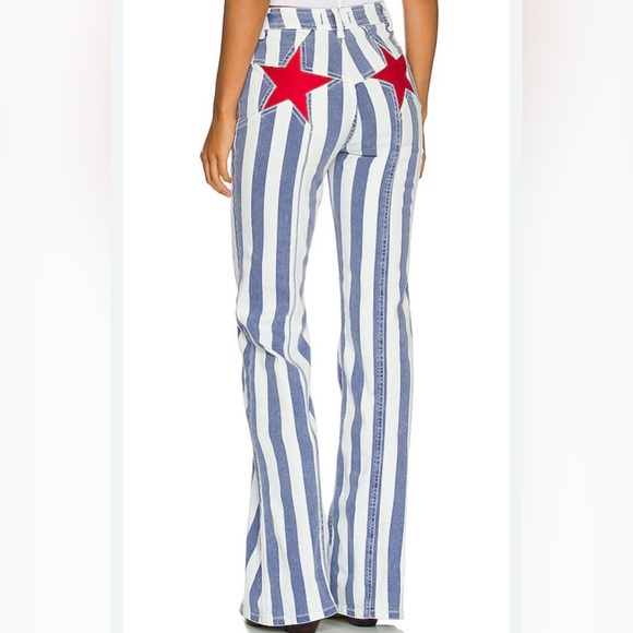 Free people Striped Blue and White Women's Jeans - Picture 1 of 3